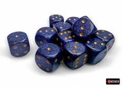 Speckled Golden Cobalt 16mm d6 Dice Block (12 dice) - CHX25737